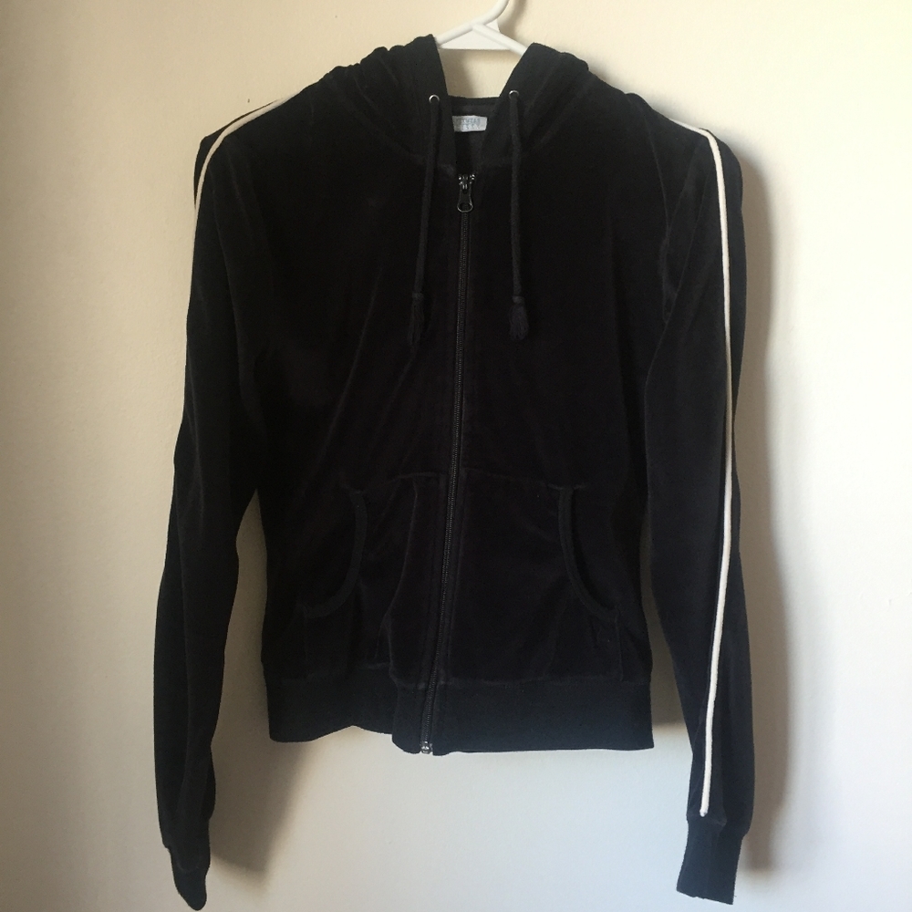 Black Velour Hoodie